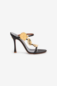 RC Sandalen Mit Goldenen Muscheln Schwarz UWS003-FL113