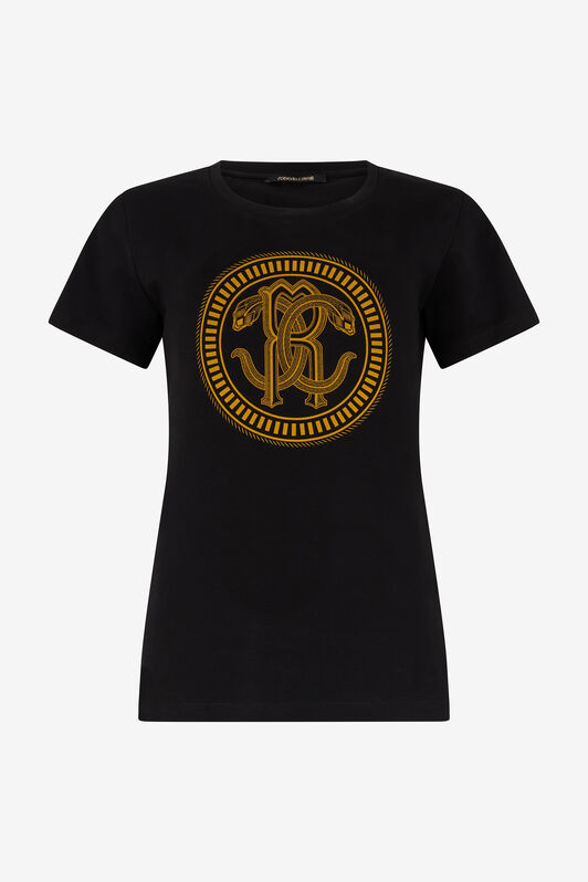 RC Black Cotton T-Shirt with Logo BLACK QOT60C-JV060