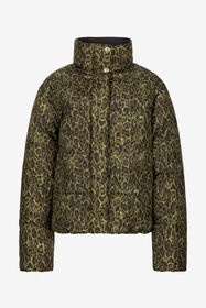 JC Wende-Daunenjacke mit Leopard Jacquard-Druck VERDE 185 VFT312-VF462