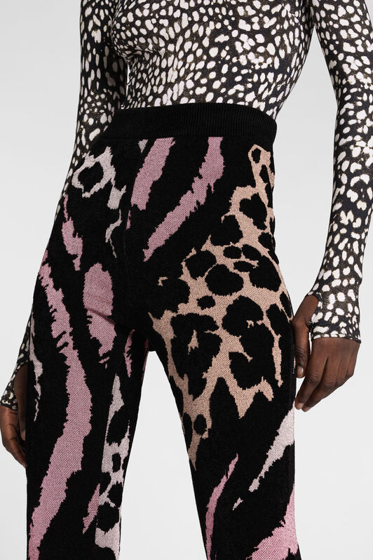 RC Leggings con motivi jacquard Leopard e Freedom RC Leggings con motivi jacquard Leopard e Freedom MULTICOLOR OKM202-MI014