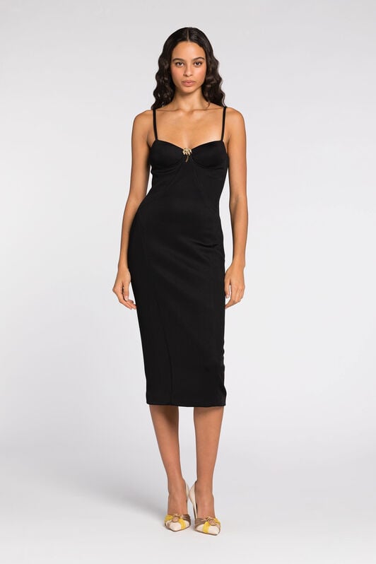 RC Mini-Kleid mit Palmenverzierung und Korsett RC Mini-Kleid mit Palmenverzierung und Korsett Schwarz QWT102-JU003