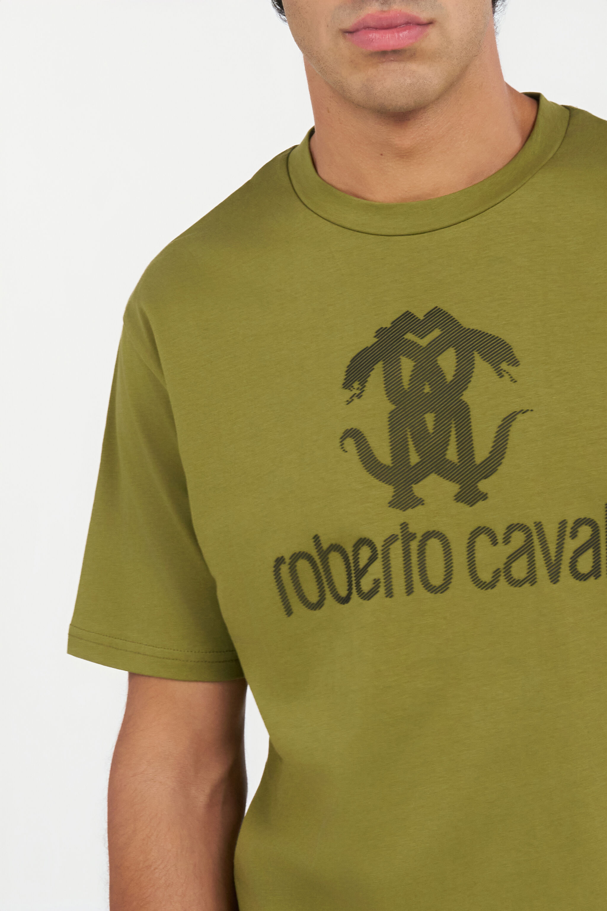 RC Grünes T-Shirt mit Monogram RC RC Grünes T-Shirt mit Monogram RC GREEN OLIVE QOT60D-JD060
