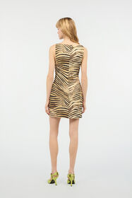 JC Mini Dress With Tiger Skin Print Light Brown UFT171-UF237