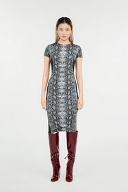 RC Snake Print Midi Dress PYTHON/BLACK QOT10B-5SR25