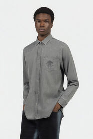RC Grey Cotton Shirt with Embroidered Logo BLACK SOT70H-CH006