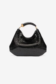 RC Crocodile-Print Hobo Bag RC Crocodile-Print Hobo Bag Black TKB009-PZE04