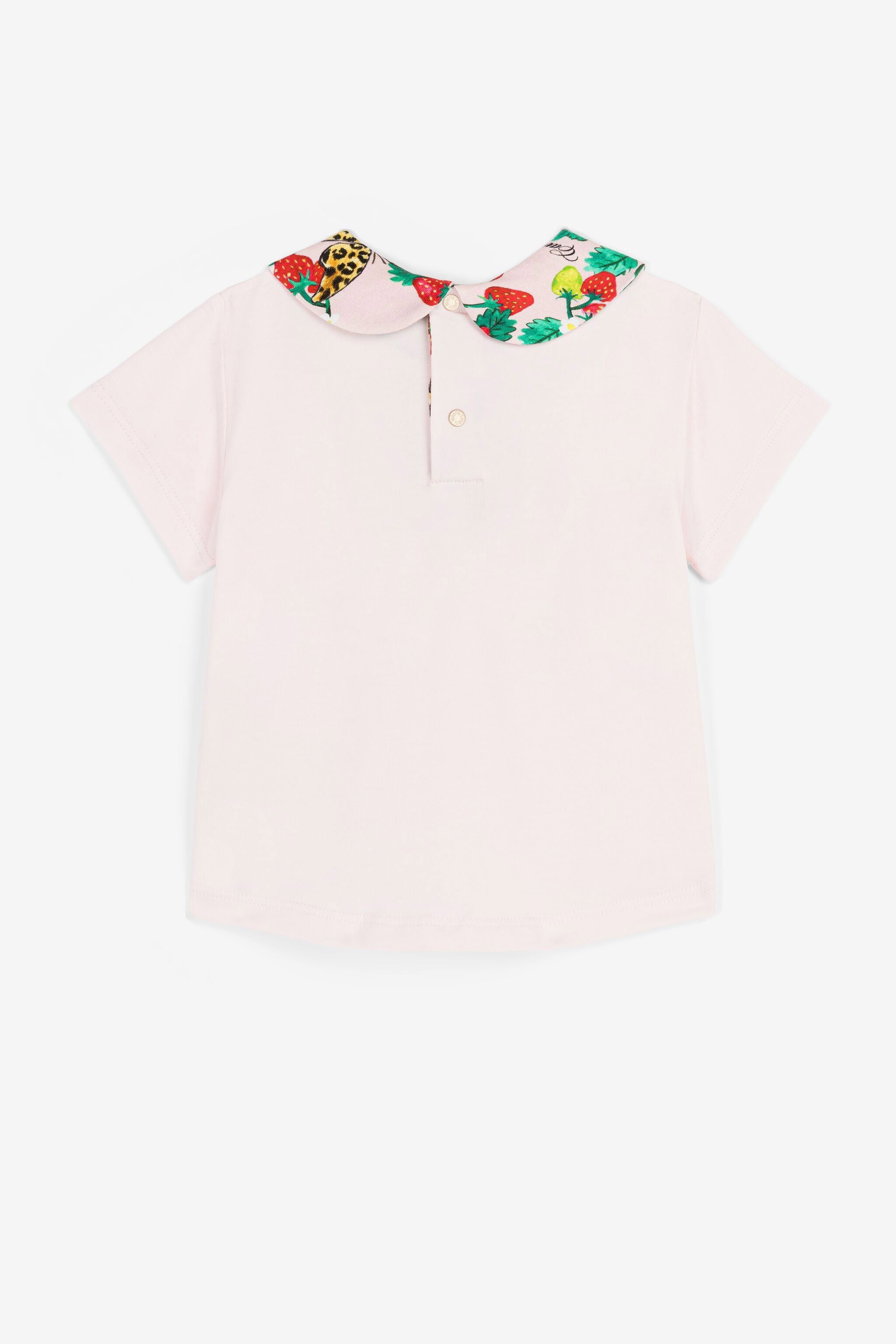 JU Butterfly And Strawberry-Embroidered Top JU Butterfly And Strawberry-Embroidered Top Pink QJT701-JV025
