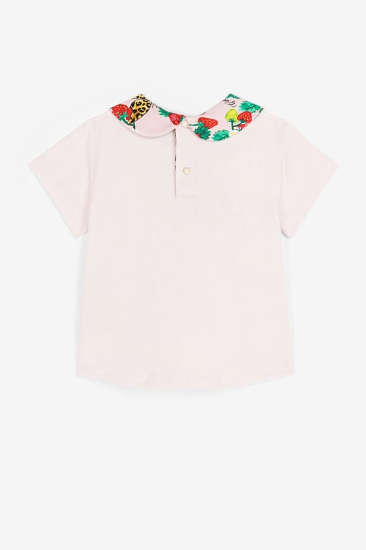 JU Butterfly And Strawberry-Embroidered Top JU Butterfly And Strawberry-Embroidered Top Pink QJT701-JV025