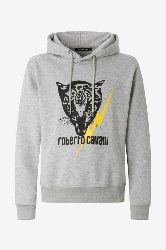 RC Graues Sweatshirt Mit Jaguar Und Blitz RC Graues Sweatshirt Mit Jaguar Und Blitz GREY POT69B-CF052