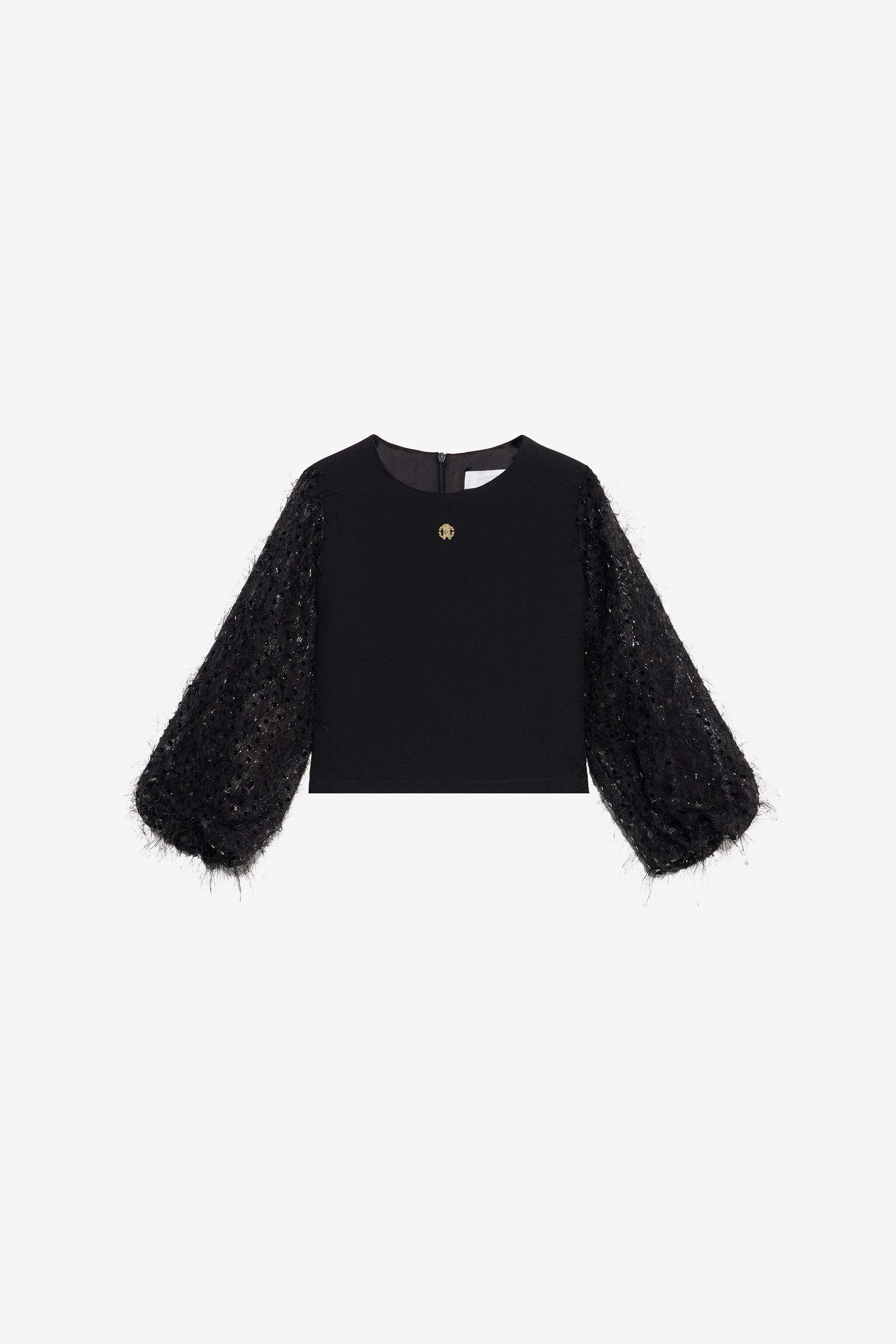 JU Blouse à manches amples et à paillettes JU Blouse à manches amples et à paillettes BLACK XJM60H-GA082