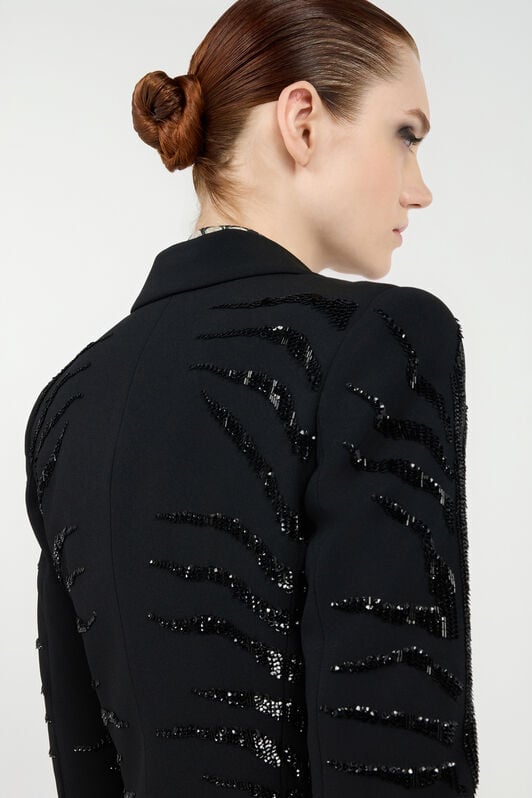 RC Black Jacket with Zebra Sequin Pattern RC Black Jacket with Zebra Sequin Pattern Black UKR415-KU013