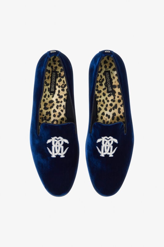 RC Velvet loafers with Monogram Mirror Snake RC Velvet loafers with Monogram Mirror Snake Dark blue SRS003-VL005