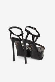 RC Multi-strap snakeskin-effect platform sandals Black QKS017-PZI00
