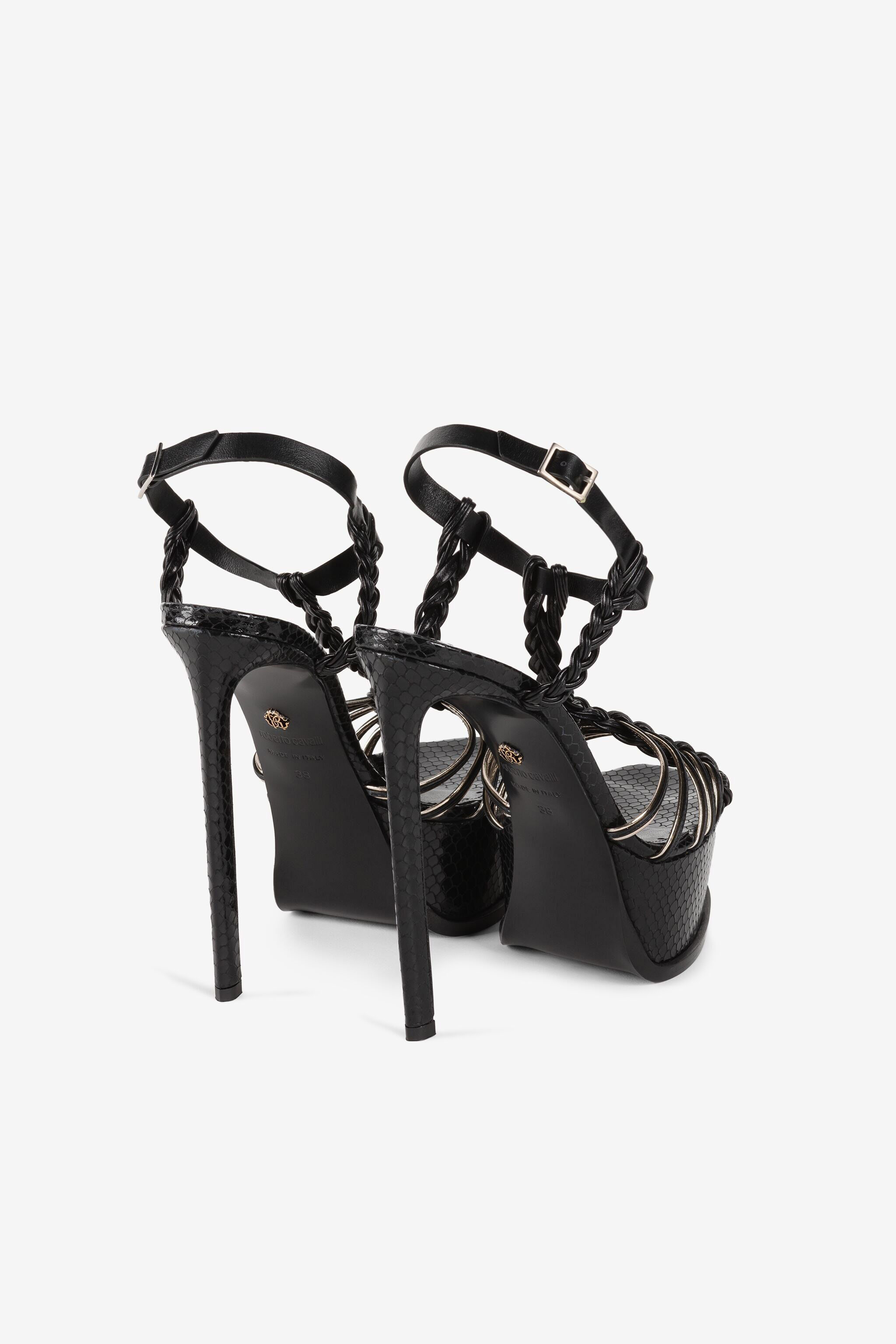 RC Multi-strap snakeskin-effect platform sandals RC Multi-strap snakeskin-effect platform sandals Black QKS017-PZI00