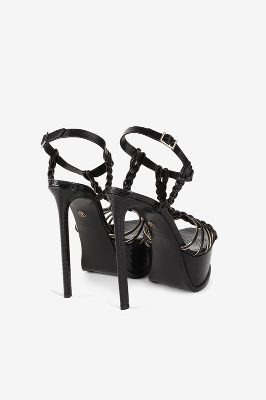 RC Multi-strap snakeskin-effect platform sandals RC Multi-strap snakeskin-effect platform sandals Black QKS017-PZI00