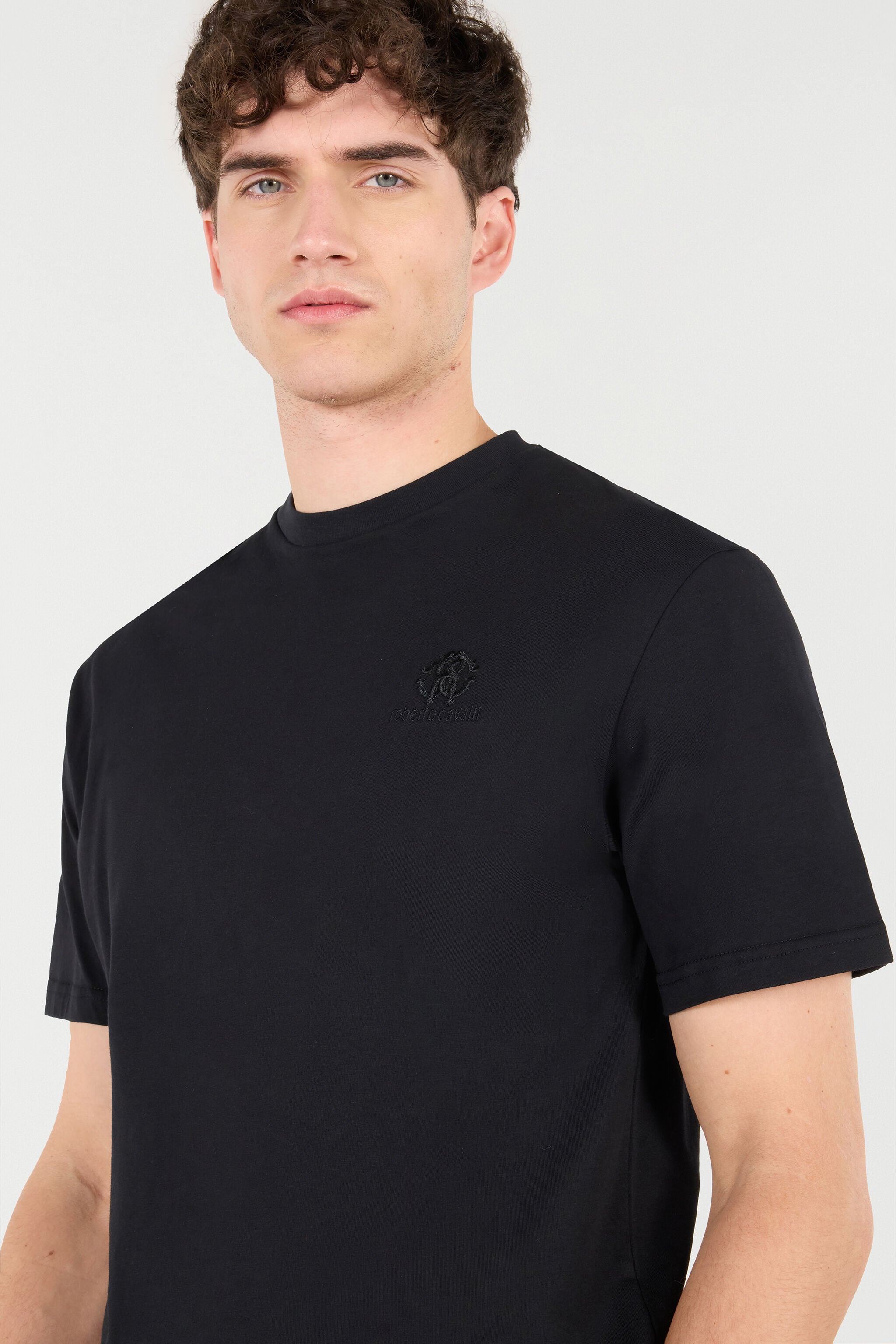 RC Camiseta Con Monograma RC Y Logotipo Bordados Negro POT60A-JD060