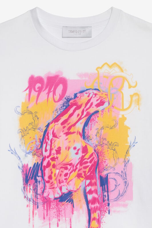 JU White Cotton T-Shirt With Print JU White Cotton T-Shirt With Print OPTICAL WHITE VJT62K-JD001