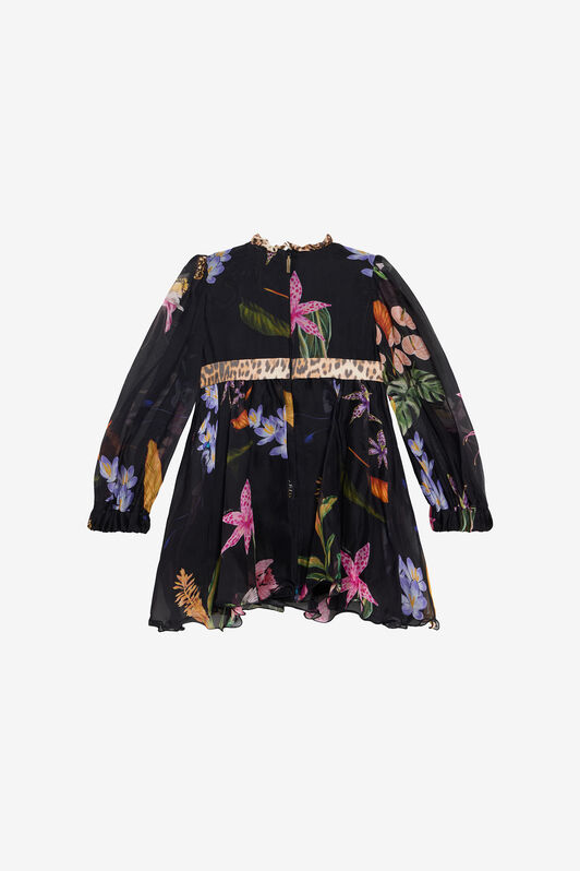 JU Floral chiffon dress BLACK VJT113-2NP32
