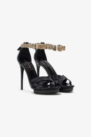 RC Panther-head high-heel sandals BLACK SKS132-PA001