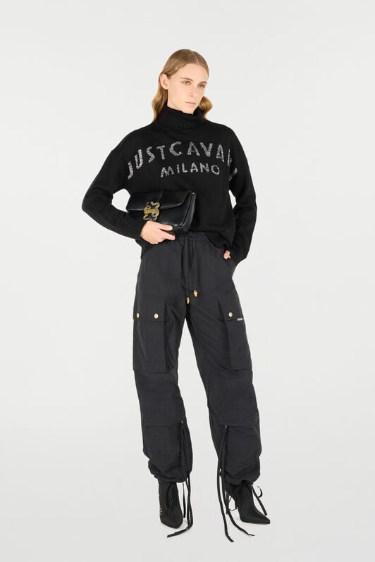 JC Sweater With High Collar And Lettering JC Sweater With High Collar And Lettering Black TFM019-TF144