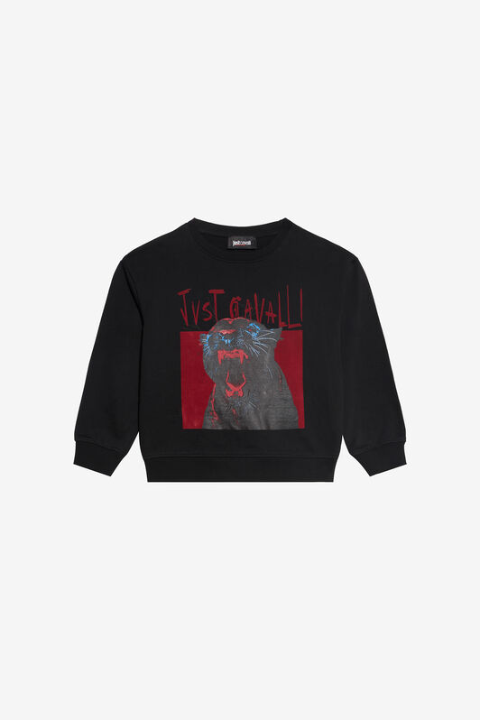 JC Black Panther Graphic Sweatshirt JC Black Panther Graphic Sweatshirt BLACK XFT66M-CF029