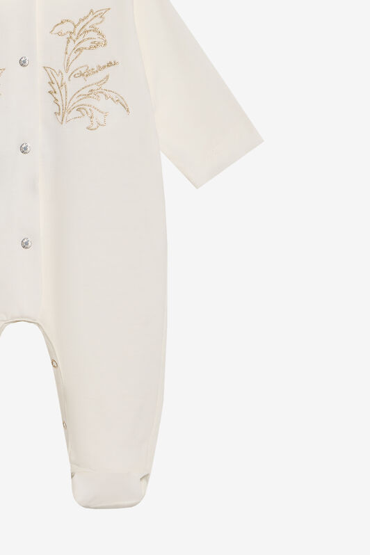 JU Baby-Strampler mit goldener Stickerei JU Baby-Strampler mit goldener Stickerei IVORY XJT80O-JD003