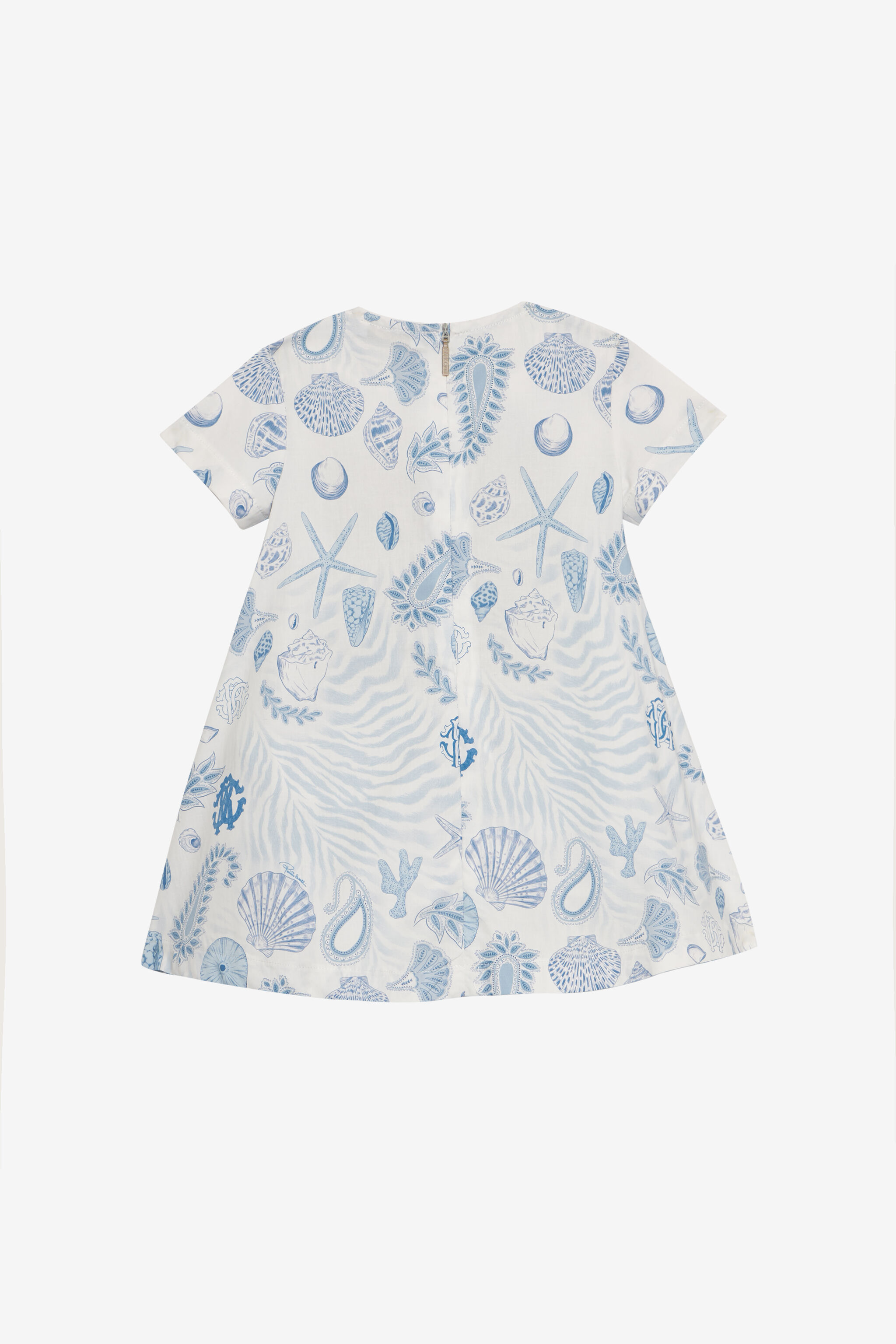 JU RC Monogram And Marine-Print Dress JU RC Monogram And Marine-Print Dress Light blue UJT116-7MO39