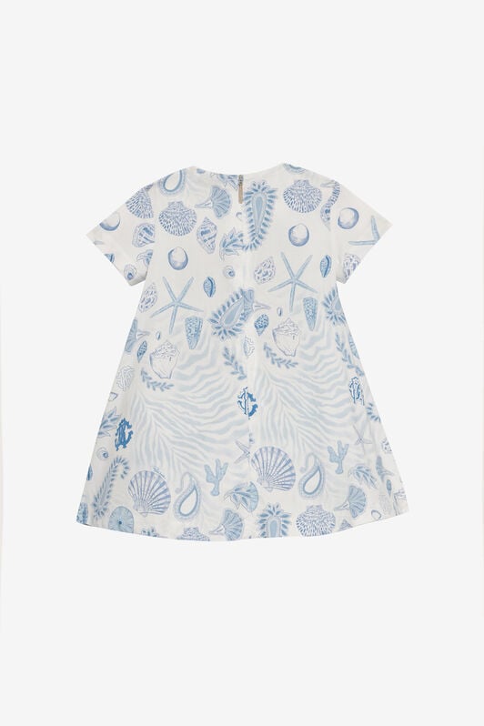 JU RC Monogram And Marine-Print Dress JU RC Monogram And Marine-Print Dress Light blue UJT116-7MO39