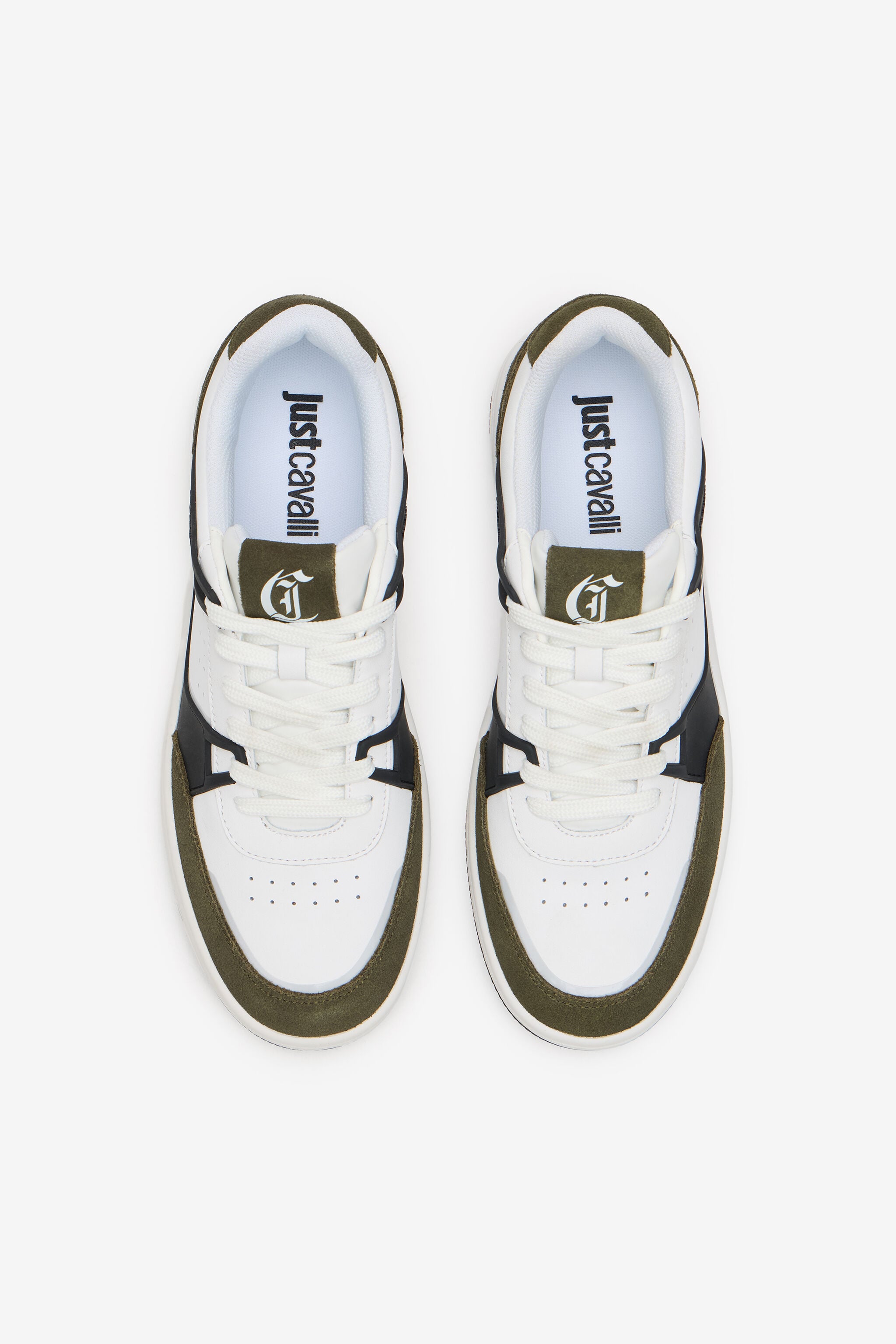 Leather Sneakers in 003+919 for Men | Roberto Cavalli®