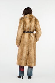 RC Brown faux fur coat MARRONE VKT505-FT028