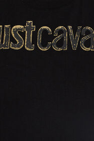 JC Camiseta negra con logo bordado BLACK/GOLD VFT203-VF326