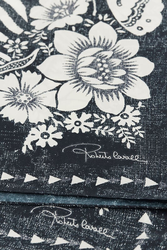 RC Scarf with Zebra Pattern and Mirror Snake Monogram Blue TALR54-IR071