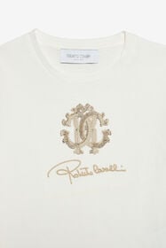 JU T-shirt en coton avec logo MILKY WHITE VJT62B-JD001