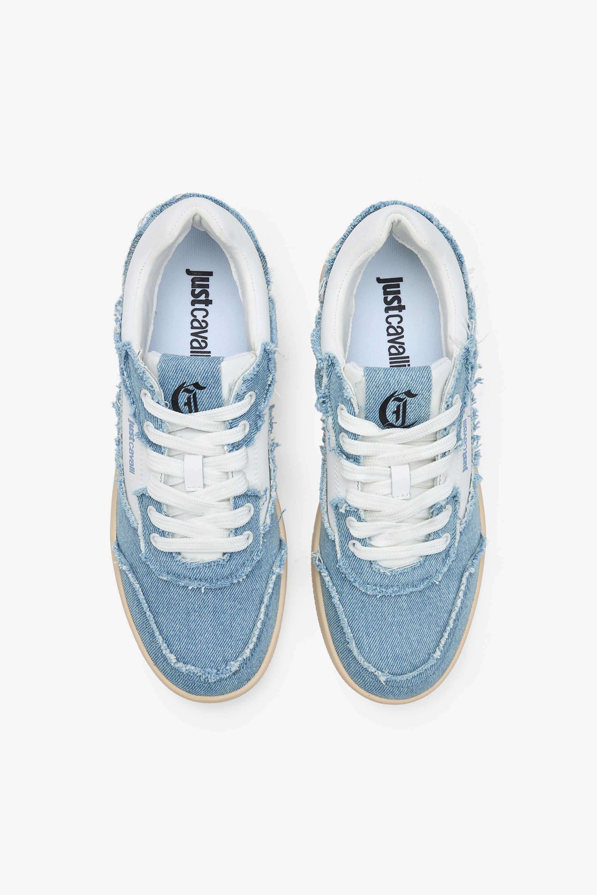 JC Sneakers in Cotton Denim and Leather JC Sneakers in Cotton Denim and Leather 003 WHITE + 914 DENI WFS029-WF237