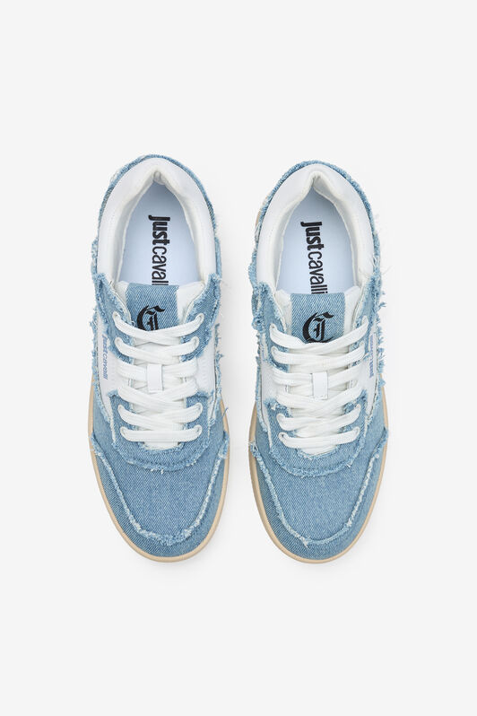 JC Sneakers in Cotton Denim and Leather JC Sneakers in Cotton Denim and Leather 003 WHITE + 914 DENI WFS029-WF237