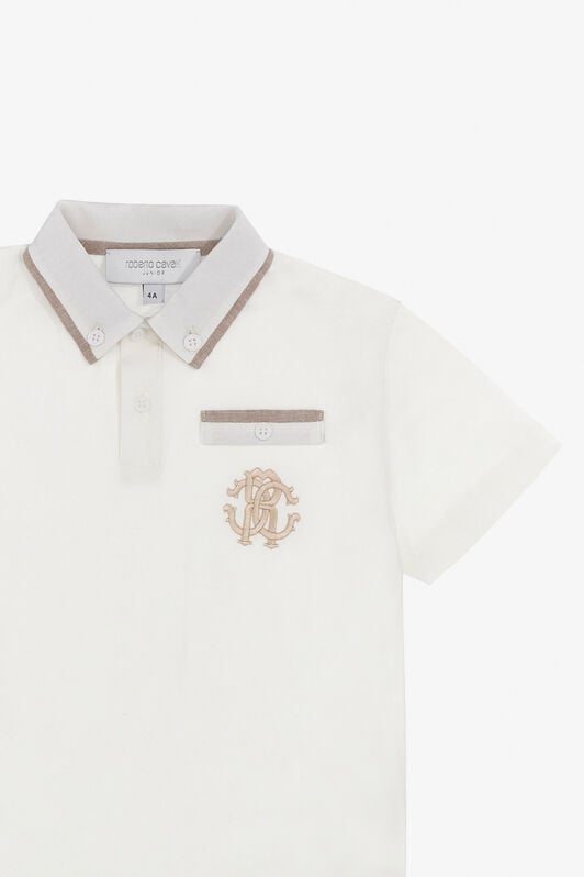 JU Rc Monogram Polo JU Rc Monogram Polo White SJT60B-JD001
