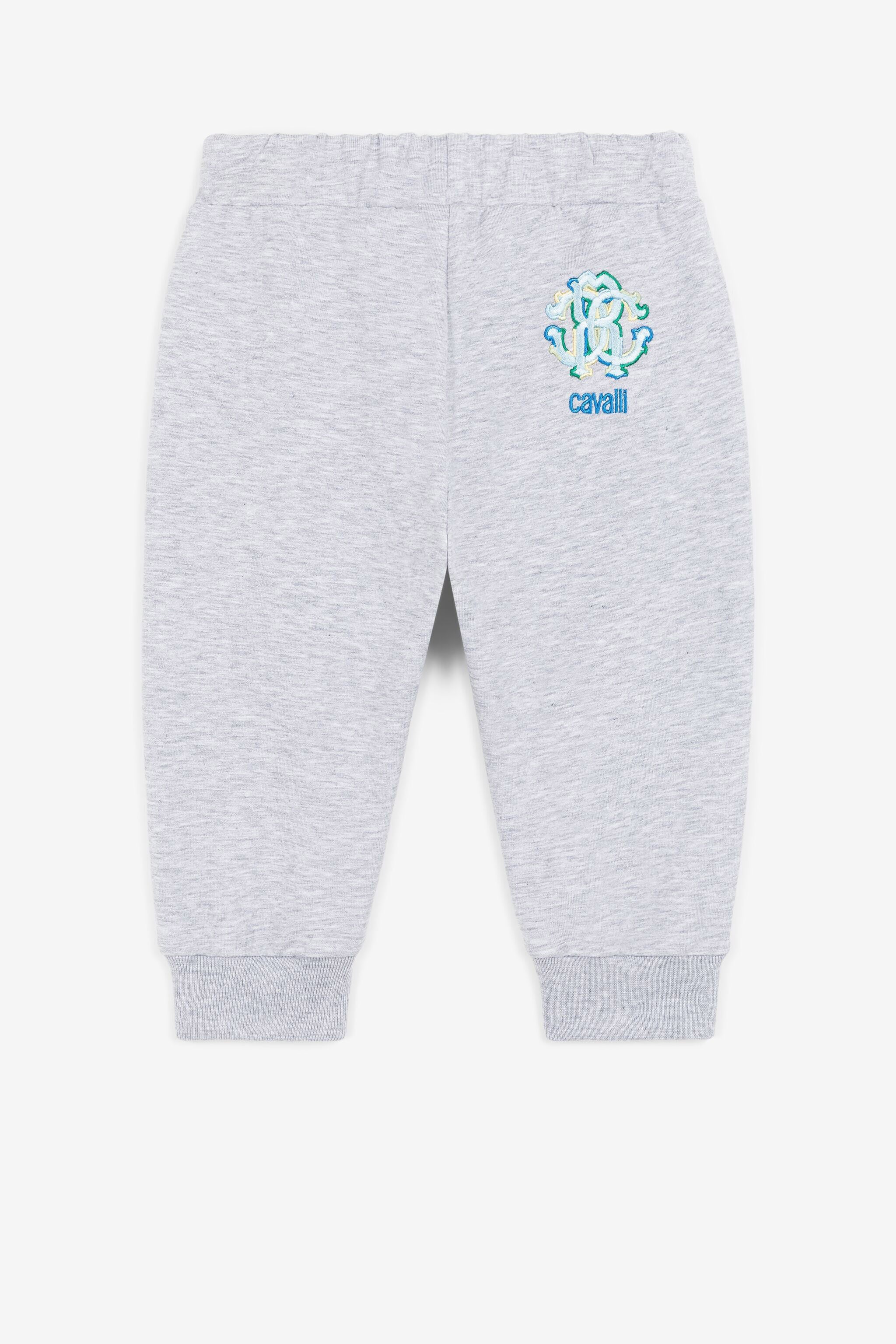 JU RC Jogginghose aus Baumwolle mit Monogramm-Stickerei JU RC Jogginghose aus Baumwolle mit Monogramm-Stickerei Grau QJT221-CF050