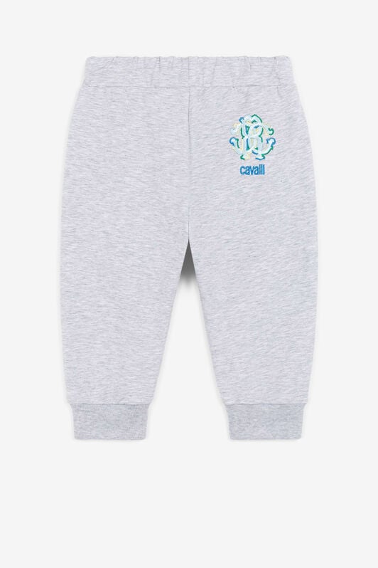 JU RC Jogginghose aus Baumwolle mit Monogramm-Stickerei JU RC Jogginghose aus Baumwolle mit Monogramm-Stickerei Grau QJT221-CF050
