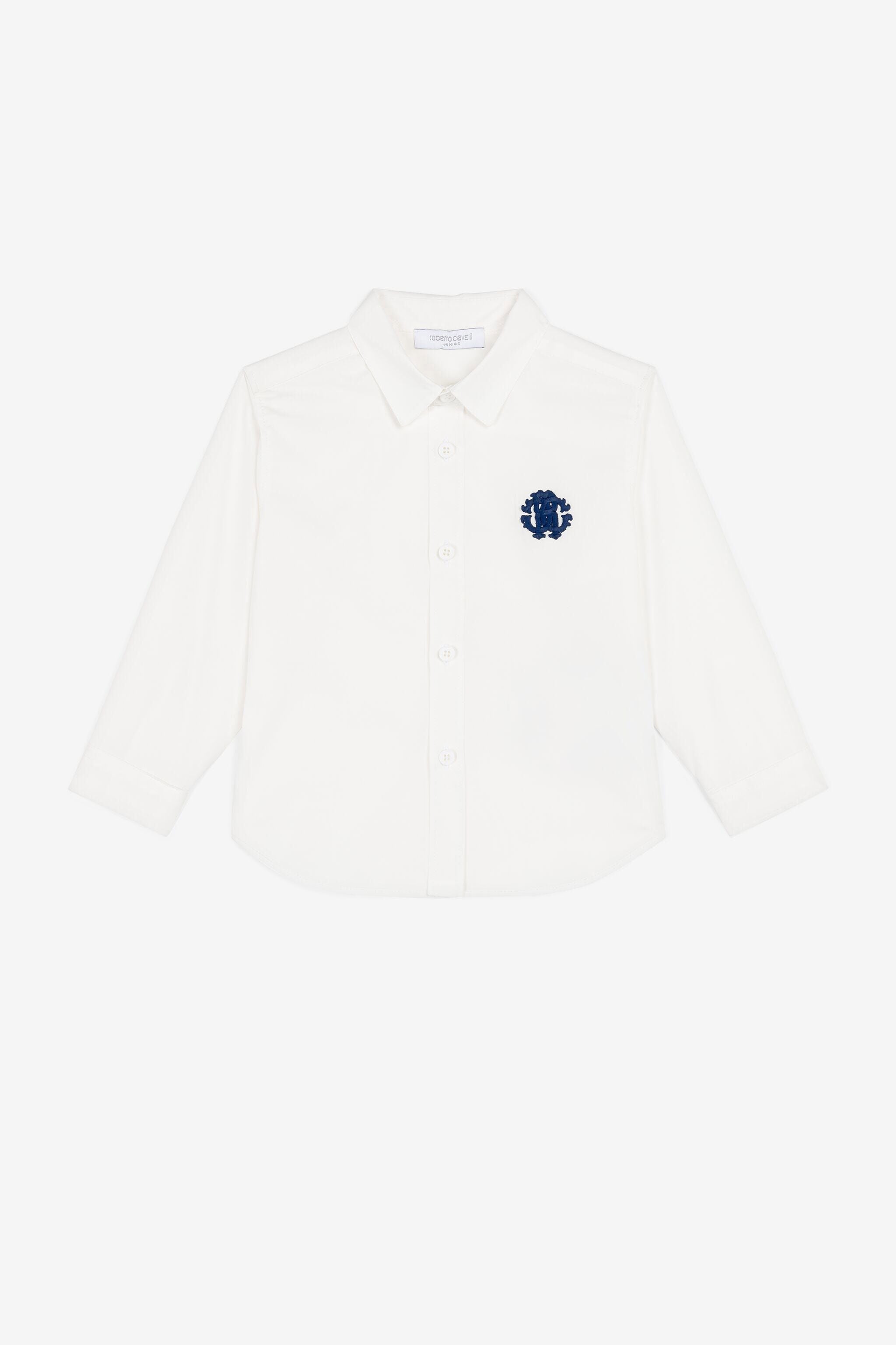 JU RC Monogram-Embroidered Shirt JU RC Monogram-Embroidered Shirt White PJT710-CH004