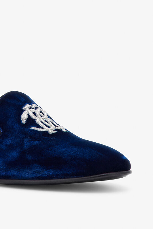 RC Velvet loafers with Monogram Mirror Snake RC Velvet loafers with Monogram Mirror Snake Dark blue SRS003-VL005
