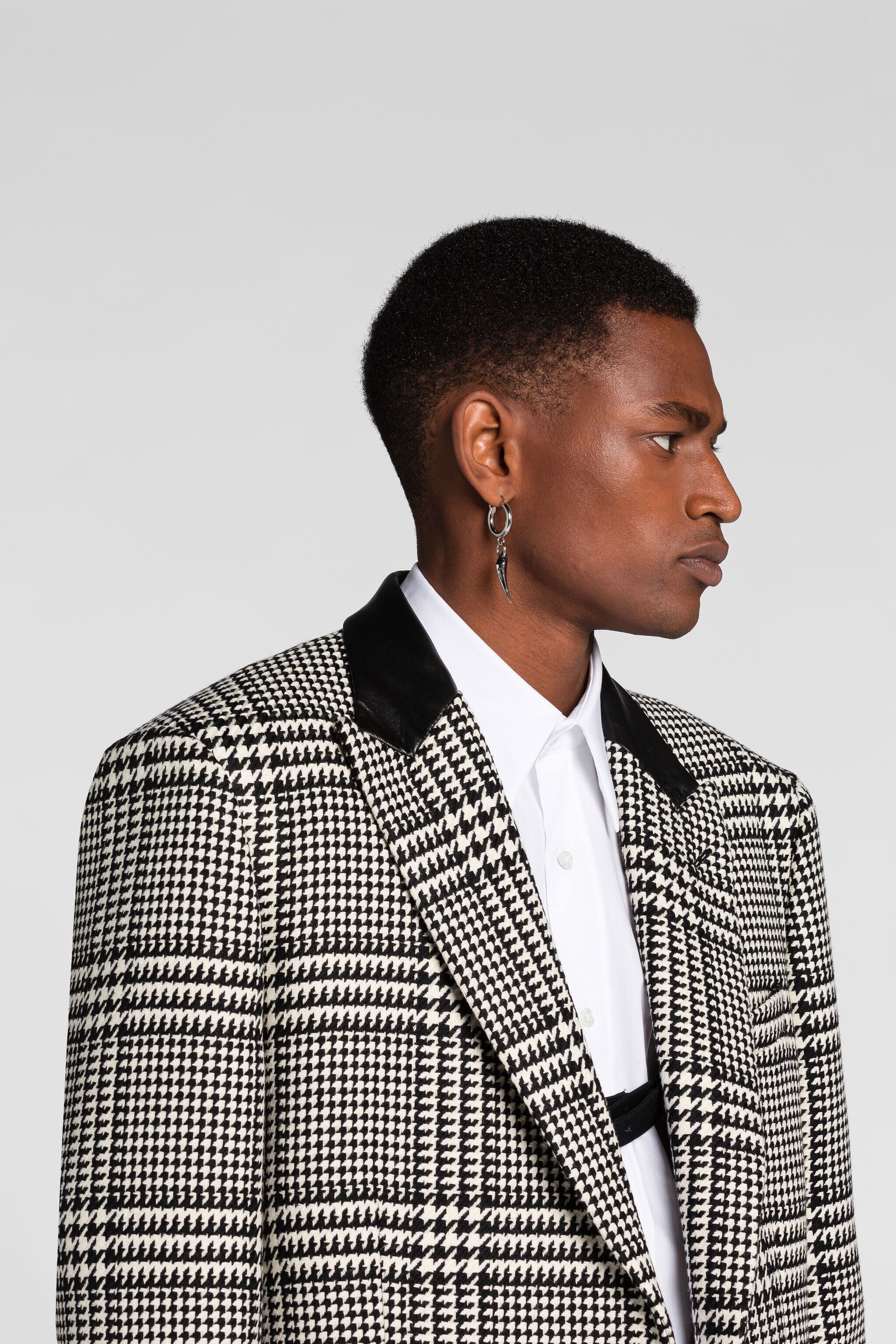 RC Houndstooth Single-Breasted Coat RC Houndstooth Single-Breasted Coat WHITE/BLACK PNT500-GA007