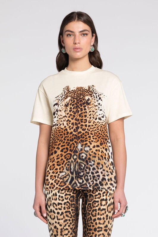 RC Leopard-Print Cotton T-Shirt RC Leopard-Print Cotton T-Shirt NATURALE RKT61B-3PH30