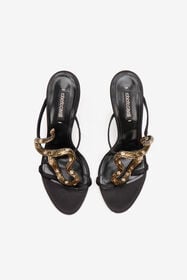 RC Leather sandals with jewel snake detail RC Leather sandals with jewel snake detail BLACK XWS011-FL113
