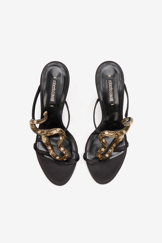 RC Sandalias de cuero con serpiente joya RC Sandalias de cuero con serpiente joya BLACK XWS011-FL113