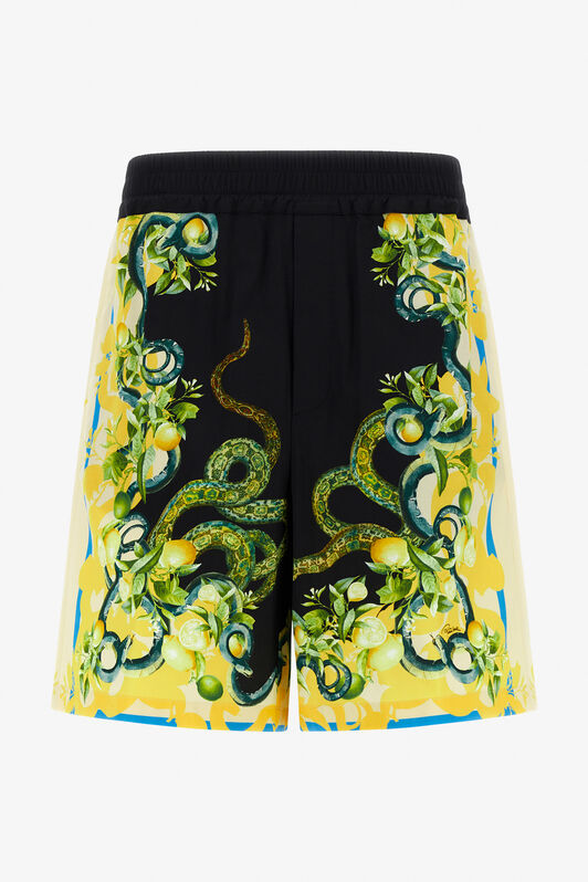 RC Shorts with Lemon Snake print Black/Yellow SRT270-CDL42