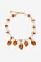 RC Collier Doré Avec Perles Et Pierres Effet Topaze ORO/TOPAZIO/BIANCO VWG011-AM081