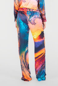 RC Pantalon En Soie Imprimé Itaca Bleu/Orange UWT210-RYN98