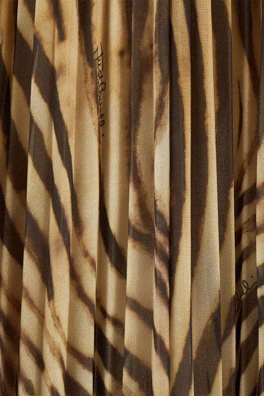 JC Extra-Long Dress With Tiger Skin Print JC Extra-Long Dress With Tiger Skin Print Light Brown UFT176-UF242