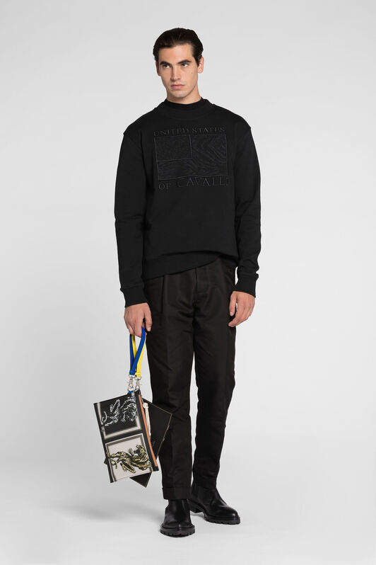 RC Sudadera con bordado Animalier Patchwork BLACK QRT68G-CF050