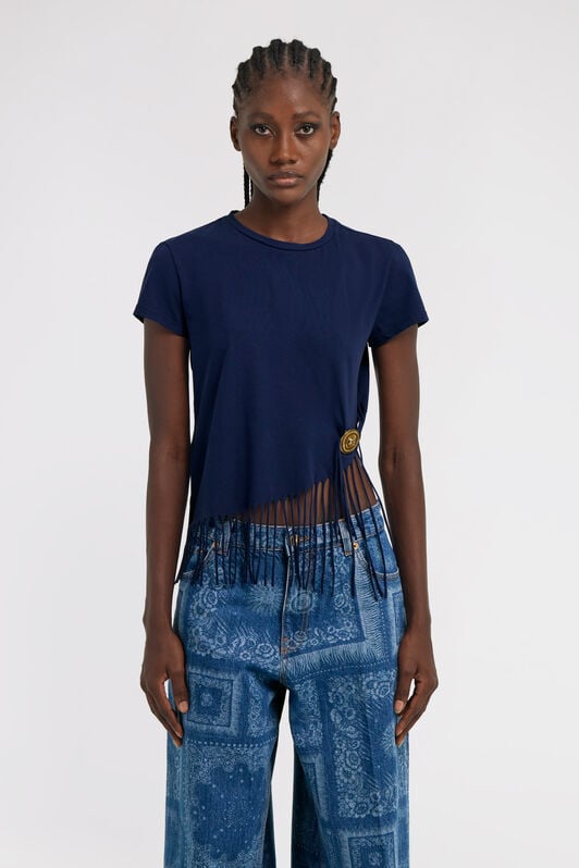 RC T-shirt with fringing RC T-shirt with fringing Dark blue TKT60D-JD061